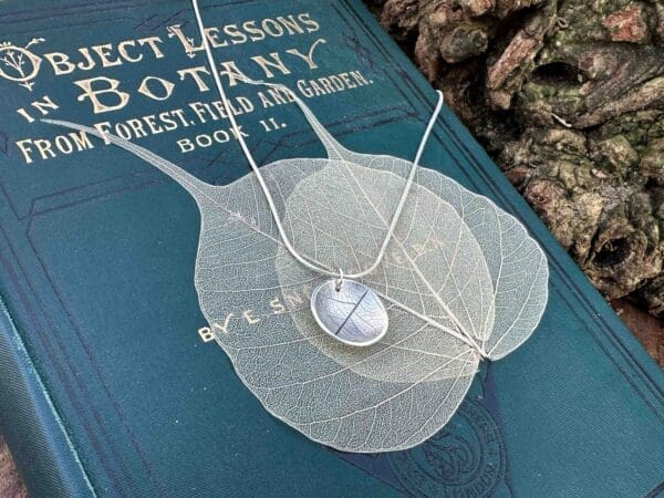 Leaf Vein Silver Pendant Necklace